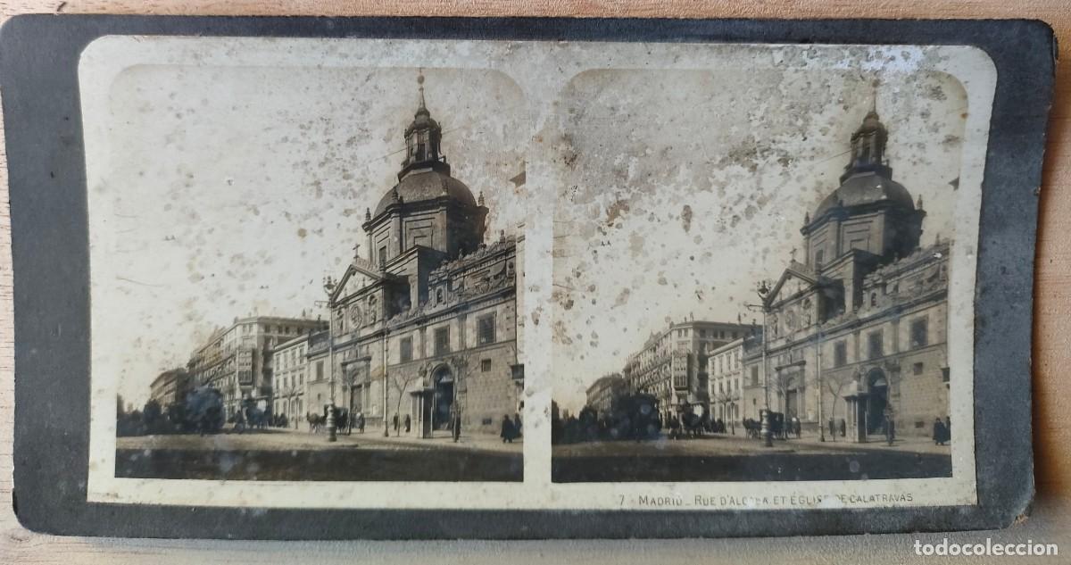 Fotograf&iacute;a antigua: MADRID RUE D ALCALA ET EGLISE CALATRAVAS