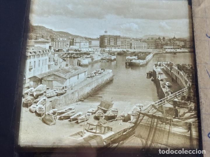 Fotografia antica: SAN SEBASTIAN ANTIGUA PLACA DE LINTERNA MAGICA EN CRISTAL 9 X 10 CMTS
