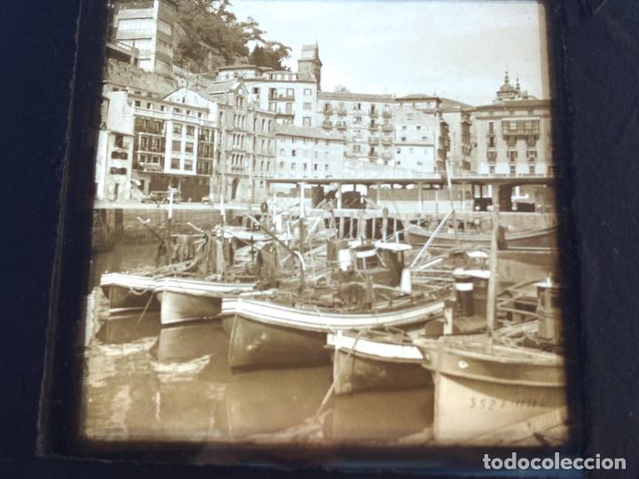 Fotografia antica: SAN SEBASTIAN ANTIGUA PLACA DE LINTERNA MAGICA EN CRISTAL 9 X 10 CMTS