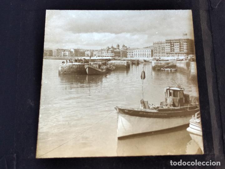 Fotografia antica: SAN SEBASTIAN ANTIGUA PLACA DE LINTERNA MAGICA EN CRISTAL 9 X 10 CMTS