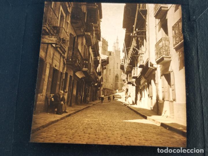 Fotograf&iacute;a antigua: FUENTERRABIA GUIPUZCOA ANTIGUA PLACA DE LINTERNA MAGICA EN CRISTAL 9 X 10 CMTS