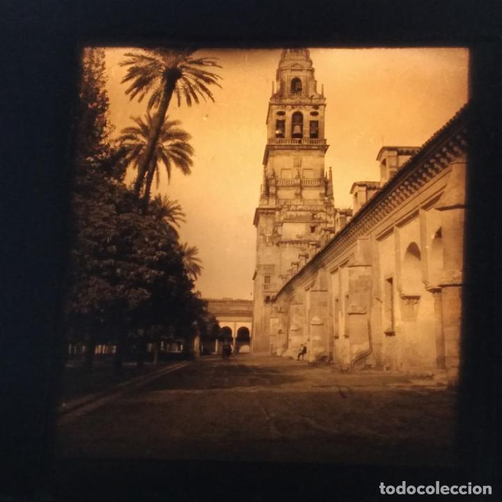 Photographie ancienne: CORDOBA ANTIGUA PLACA DE LINTERNA MAGICA EN CRISTAL 9 X 10 CMTS