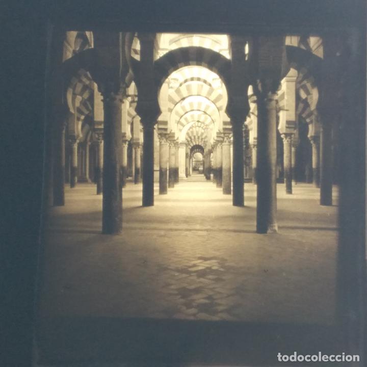 Photographie ancienne: CORDOBA ANTIGUA PLACA DE LINTERNA MAGICA EN CRISTAL 9 X 10 CMTS