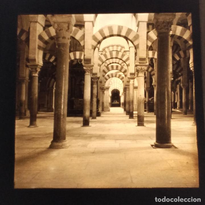 Photographie ancienne: CORDOBA ANTIGUA PLACA DE LINTERNA MAGICA EN CRISTAL 9 X 10 CMTS