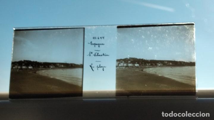 Photographie ancienne: SAN SEBASTIAN VISTA ESTEREOSC&Oacute;PICA EN CRISTAL HACIA 1910 SISTEMA JULES RICHARD 4,5 X 10,5 CMTS