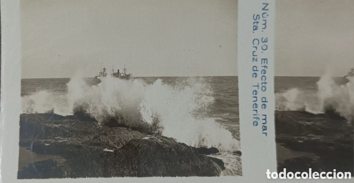 Fotografia antica: ESTEREOSC&Oacute;PICA N&ordm; 30 EFECTO DE MAR TENERIFE CANARIAS 1930 6X13 LA MASCOTA DIEGO MORENO