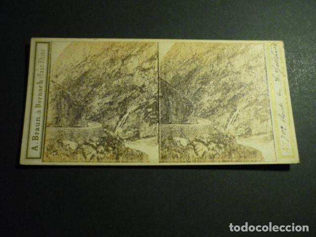 Fotograf&iacute;a antigua: SAN GOTARDO VISTA ESTEREOSCOPICA SIGLO XIX