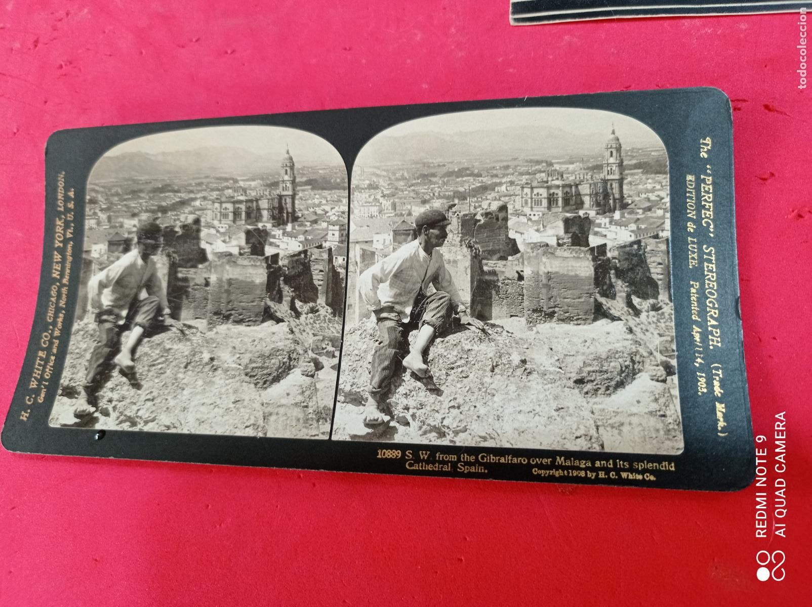 Alte Fotografie: FOTOGRAFIA ESTEREOSCOPICA. N&ordm; 10899. VISTA DESDE GIBRALFARO. MALAGA. H.C. WHITE.