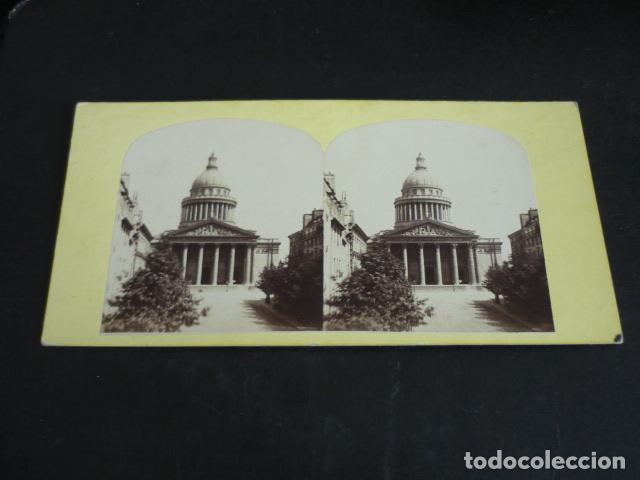 Fotograf&iacute;a antigua: PARIS EL PANTEON VISTA ESTEREOSCOPICA ALBUMINA SIGLO XIX