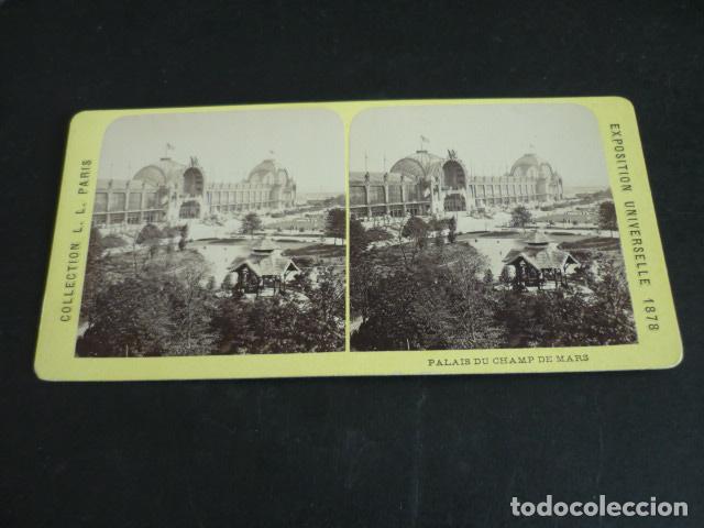 Fotograf&iacute;a antigua: PARIS EXPOSICION UNIVERSAL 1878 VISTA ESTEREOSCOPICA ALBUMINA SIGLO XIX