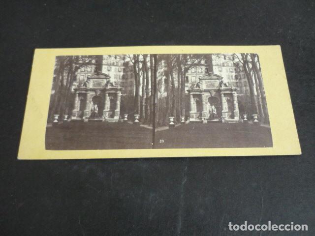 Fotograf&iacute;a antigua: PARIS JARDINES DE LUXEMBURGO VISTA ESTEREOSCOPICA ALBUMINA SIGLO XIX