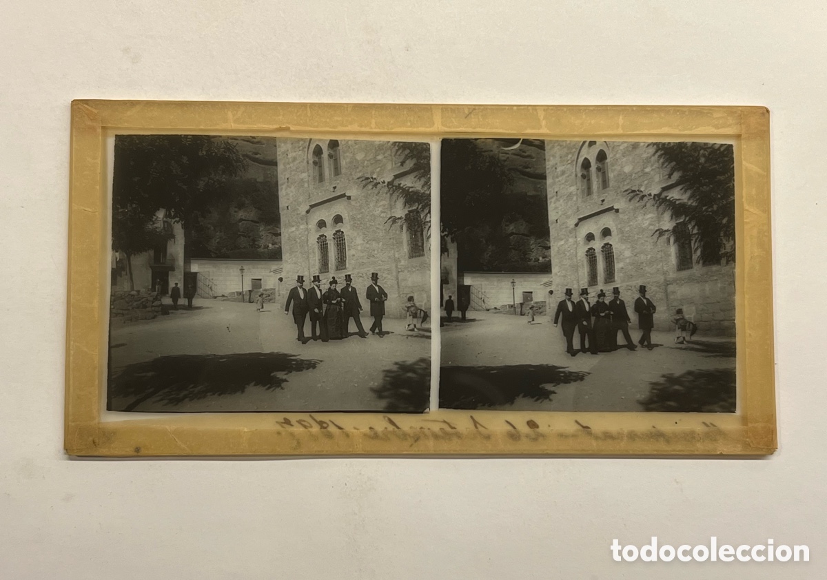 Antique Photography: MONTSERRAT. Fotografia Estereosc&oacute;pica. Burguesia Catalana (a.1897) Medidas: 8,5 x 17 cm.