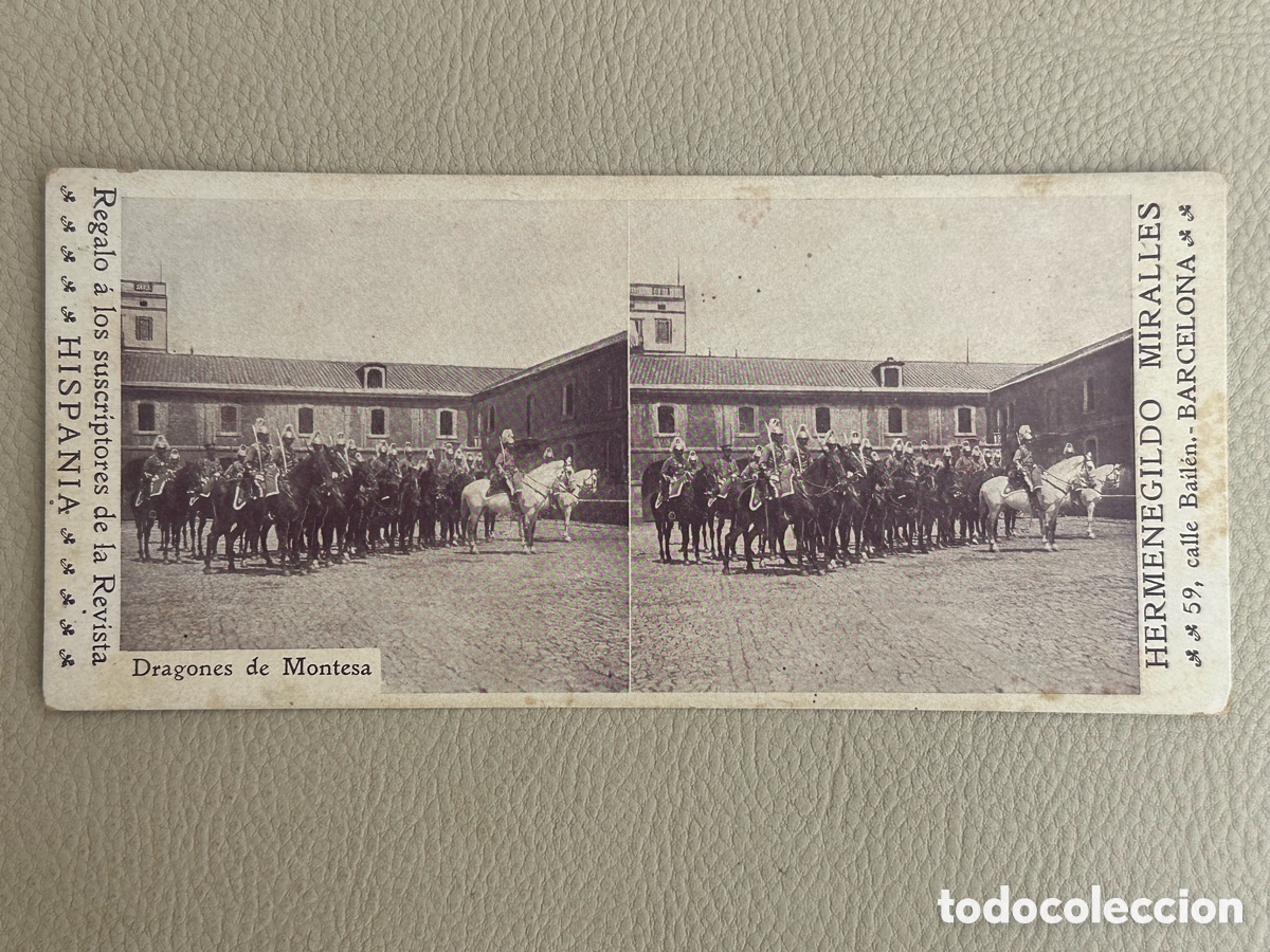 Fotograf&iacute;a antigua: ANTIGUA FOTO ESTEREOSCOPICA DRAGONES DE MONTESA