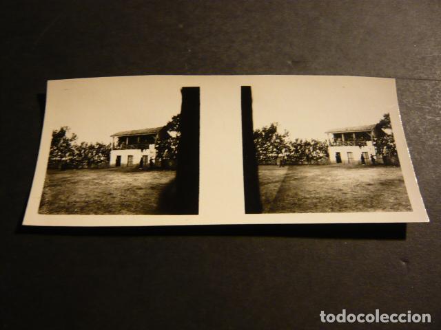 Fotografia antica: CARRANZA VIZCAYA CORRIDA DE TOROS EN LA ERMITA DEL SUCESO VISTA ESTEREOSCOPICA H. 1920 5 X 11 CM