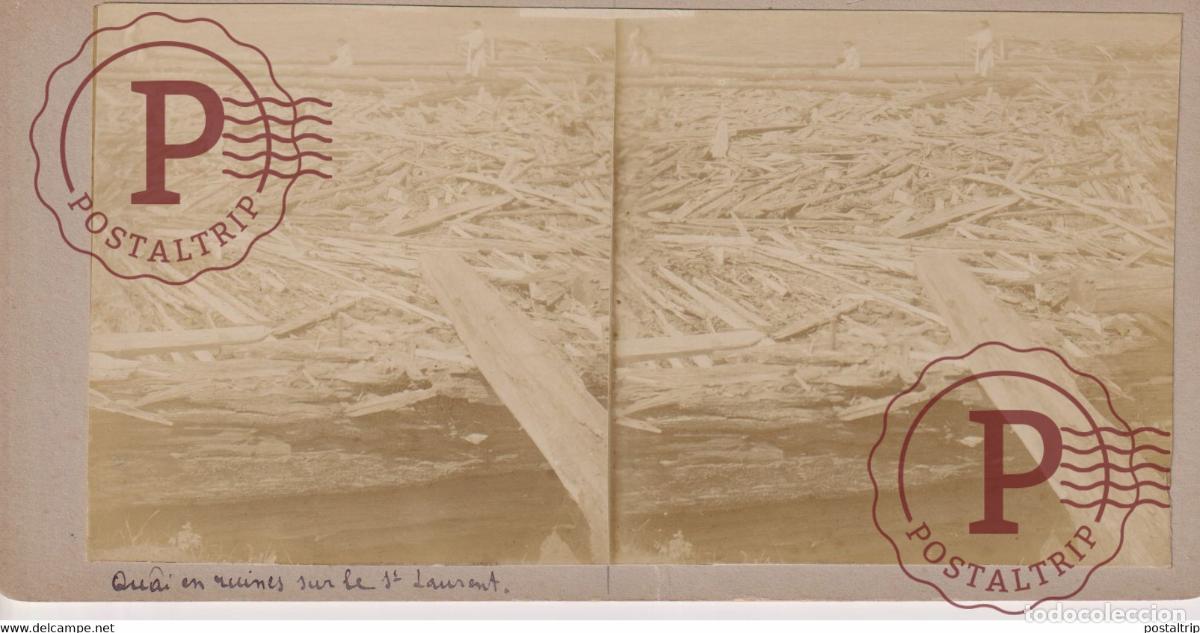 Fotografia antica: QUAI EN RUINES SUR le fleuve st laurent ESTEREOSCOPICA. ST&Eacute;R&Eacute;OSCOPIQUE. STEREOSCOPIC