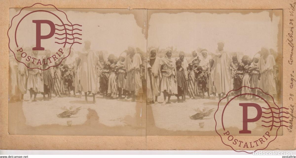 Fotografia antica: AFRIQUE AFRICA SACRIFICE COCQ ESTEREOSCOPICA. ST&Eacute;R&Eacute;OSCOPIQUE. STEREOSCOPIC