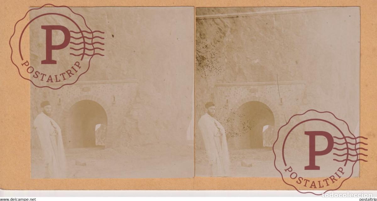 Fotografia antiga: ALGERIE LA TRAPPE STAOUELI PERS BLANCS AFRICA AFRIQUE ESTEREOSCOPICA ST&Eacute;R&Eacute;OSCOPIQUE. STEREOSCOPI