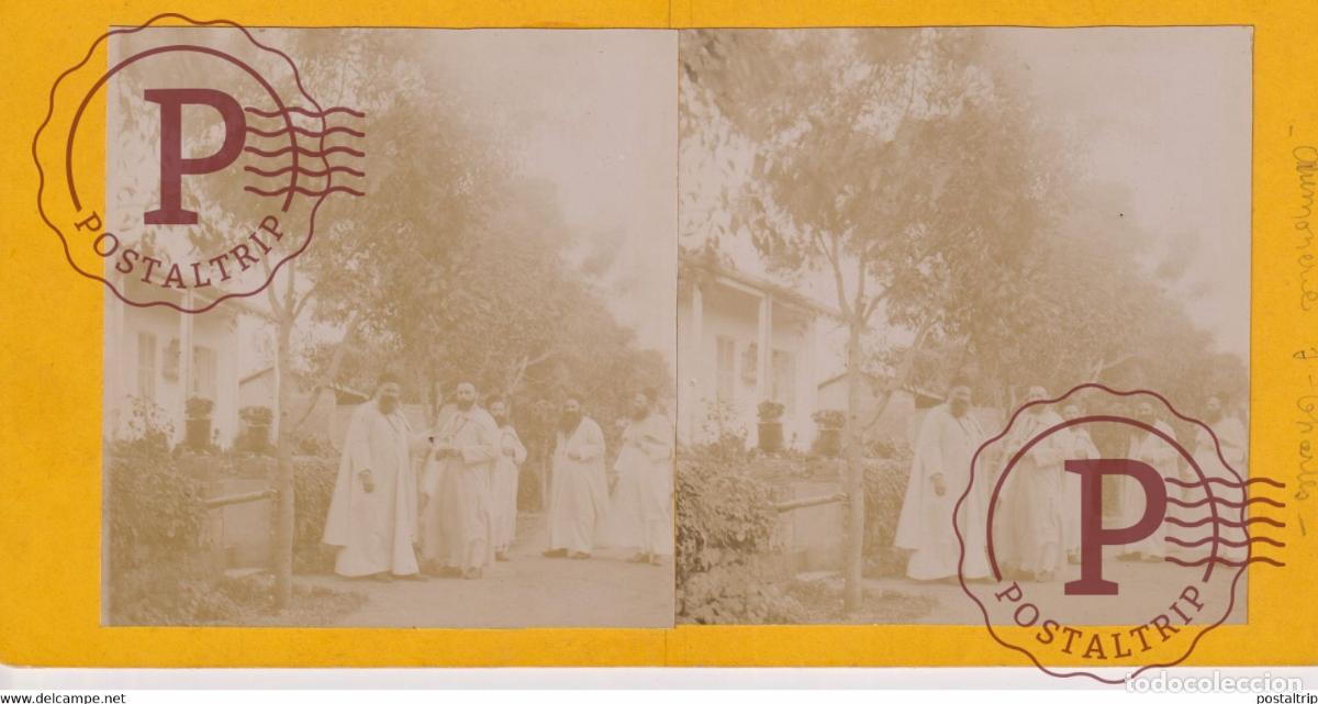 Fotografia antiga: ST CHARLES ALGERIE LA TRAPPE STAOUELI PERS BLANCS AFRICA AFRIQUE ESTEREOSCOPICA ST&Eacute;R&Eacute;OSCOPIQUE.