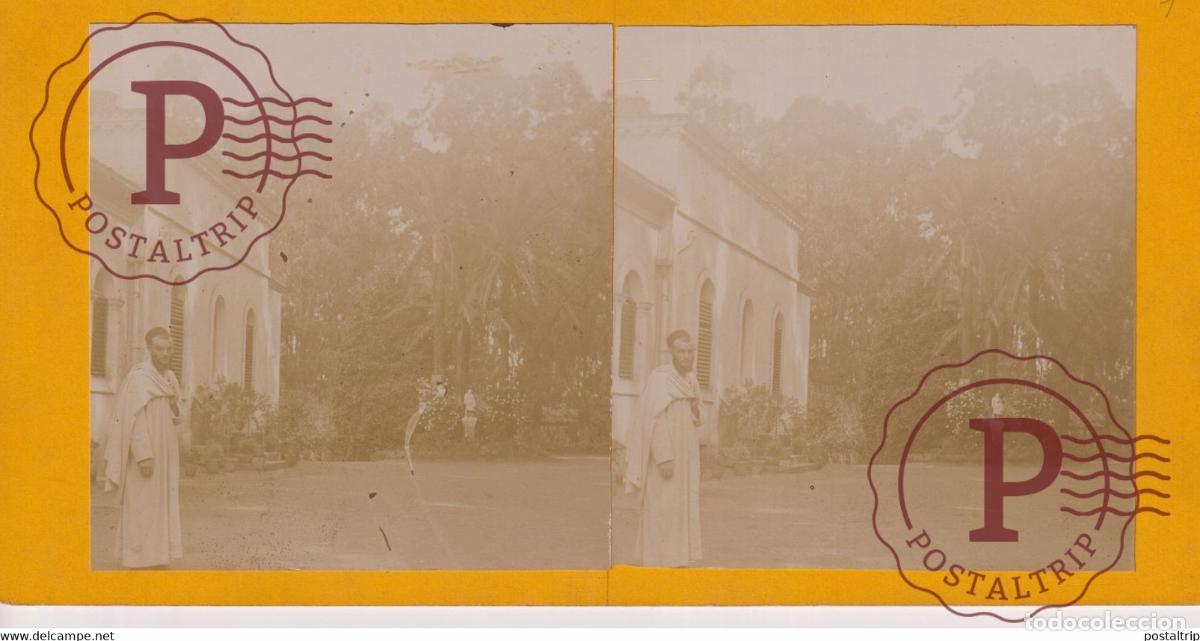 Fotografia antiga: ALGERIE LA TRAPPE STAOUELI PERS BLANCS AFRICA AFRIQUE ESTEREOSCOPICA ST&Eacute;R&Eacute;OSCOPIQUE. STEREOSCOPI