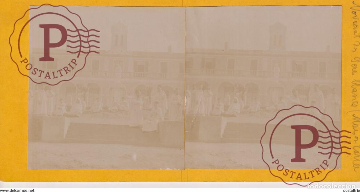 Fotografia antiga: ALGERIE LA TRAPPE STAOUELI PERS BLANCS AFRICA AFRIQUE ESTEREOSCOPICA ST&Eacute;R&Eacute;OSCOPIQUE. STEREOSCOPI
