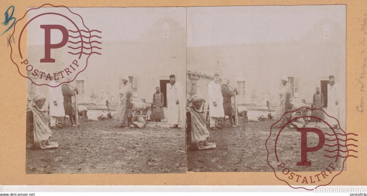 Fotografia antiga: ARRIS FERME MEDINA ARGELIA AFRICA AFRIQUE ESTEREOSCOPICA ST&Eacute;R&Eacute;OSCOPIQUE. STEREOSCOPIC