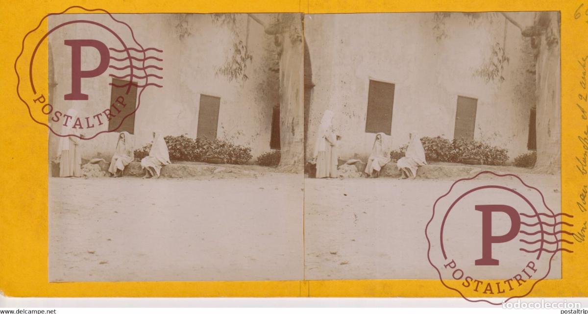 Fotografia antiga: ORPHELINAT ST CHARLES KABYLE MAISON M&Egrave;RE DES SOEURS ARGELIA AFRICA AFRIQUE ESTEREOSCOPICA ST&Eacute;R&Eacute;OSC