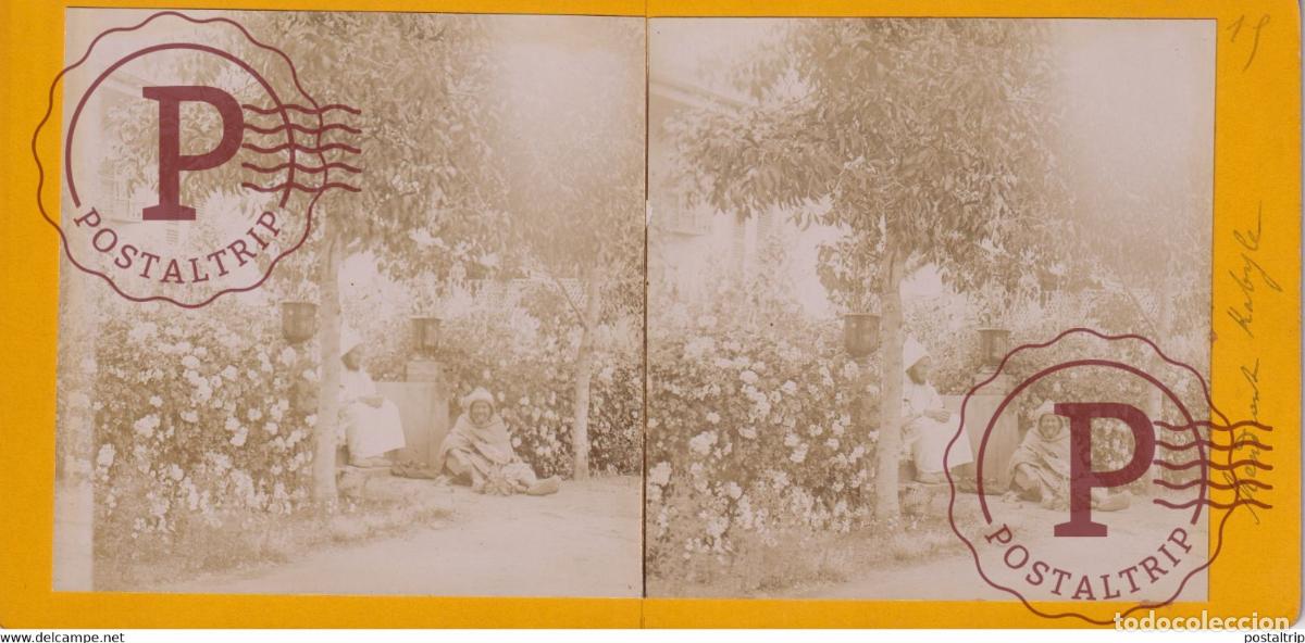 Fotografia antiga: st charles BIRMANDREIS MENDANT KABYLE ARGELIA AFRICA AFRIQUE ESTEREOSCOPICA ST&Eacute;R&Eacute;OSCOPIQUE. STEREO