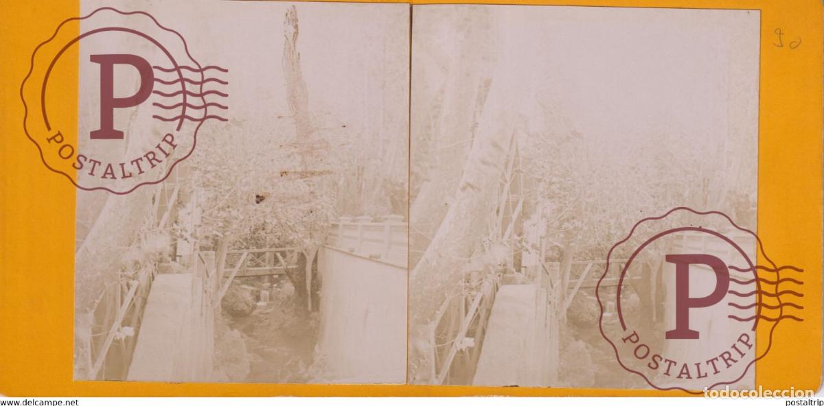 Fotografia antiga: MOULIN JARDIN DESSAI PRES ALGER ALGERIA AFRICA AFRIQUE ESTEREOSCOPICA ST&Eacute;R&Eacute;OSCOPIQUE. STEREOSCOPIC