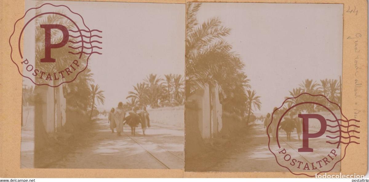 Fotografia antiga: BISKRA ALGER ALGERIA AFRICA AFRIQUE ESTEREOSCOPICA ST&Eacute;R&Eacute;OSCOPIQUE. STEREOSCOPIC