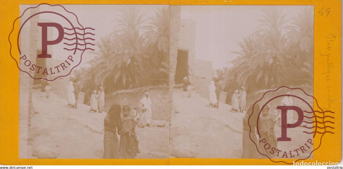 Fotografia antiga: BISKRA ALGER ALGERIA AFRICA AFRIQUE ESTEREOSCOPICA ST&Eacute;R&Eacute;OSCOPIQUE. STEREOSCOPIC