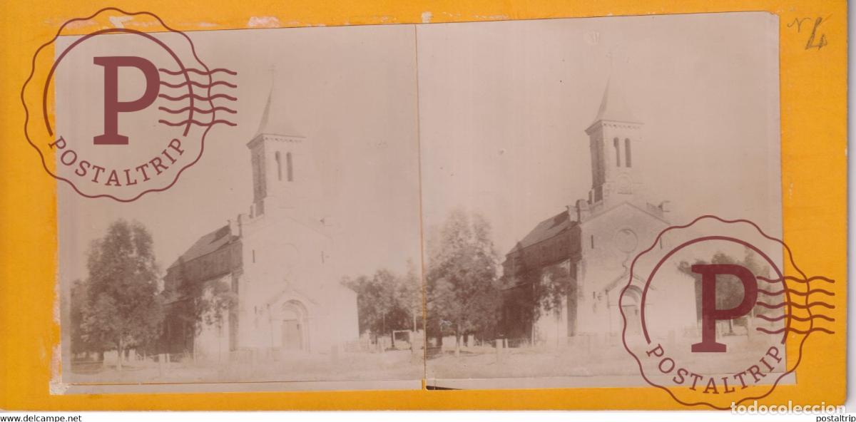 Fotografia antiga: Alg&eacute;rie EGLISE ST MONIQUE ALGERIA AFRICA AFRIQUE ESTEREOSCOPICA ST&Eacute;R&Eacute;OSCOPIQUE. STEREOSCOPIC