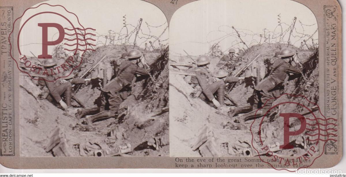 Fotografia antiga: ON THE EVE OF THE GREAT SOMME PUSH Grand Guerre WW1 ESTEREOSCOPICA ST&Eacute;R&Eacute;OSCOPIQUE. STEREOSCOPIC