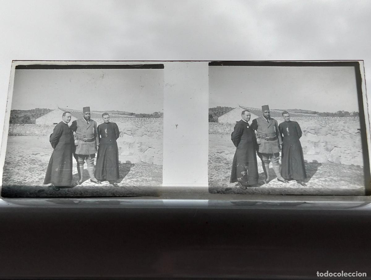 Fotografia antiga: SIERRA DE GUADARRAMA MADRID EXCURSIONISTAS PLACA ESTEREOSCOPICA CRISTAL 4,5 X 10,5 CM