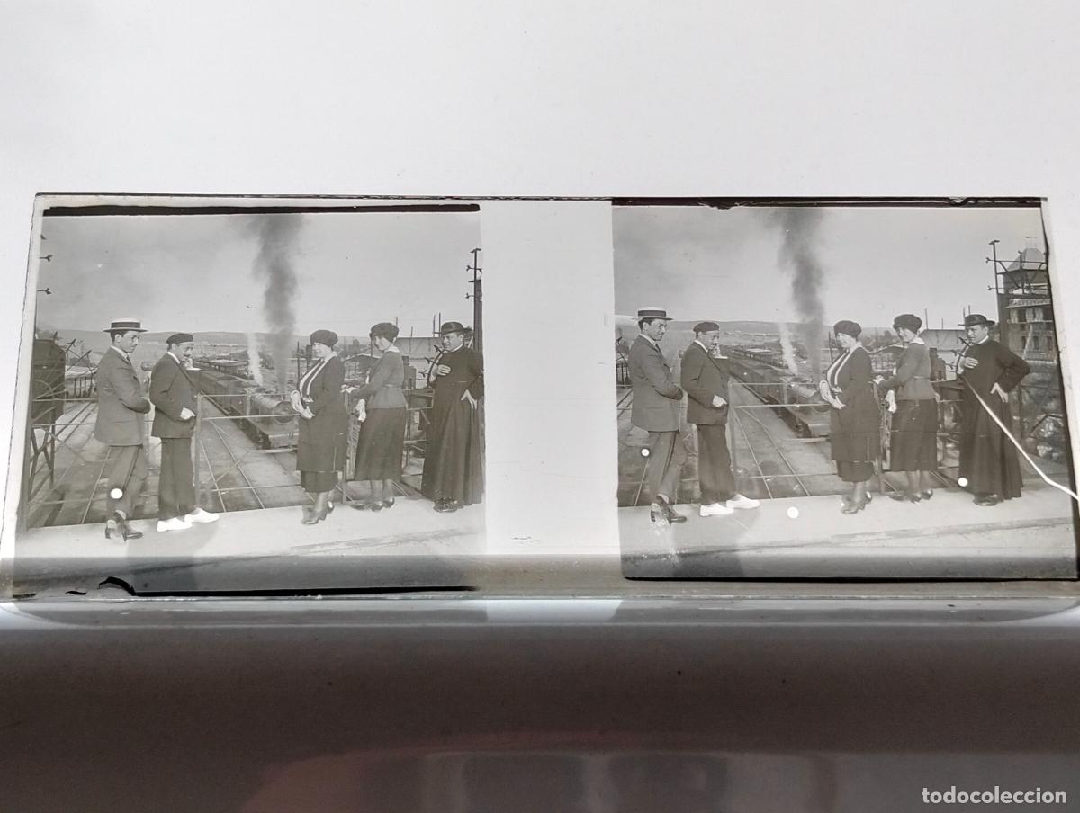 Fotografia antiga: MADRID ESTACION DE FERROCARRIL PLACA ESTEREOSCOPICA CRISTAL 4,5 X 10,5 CM