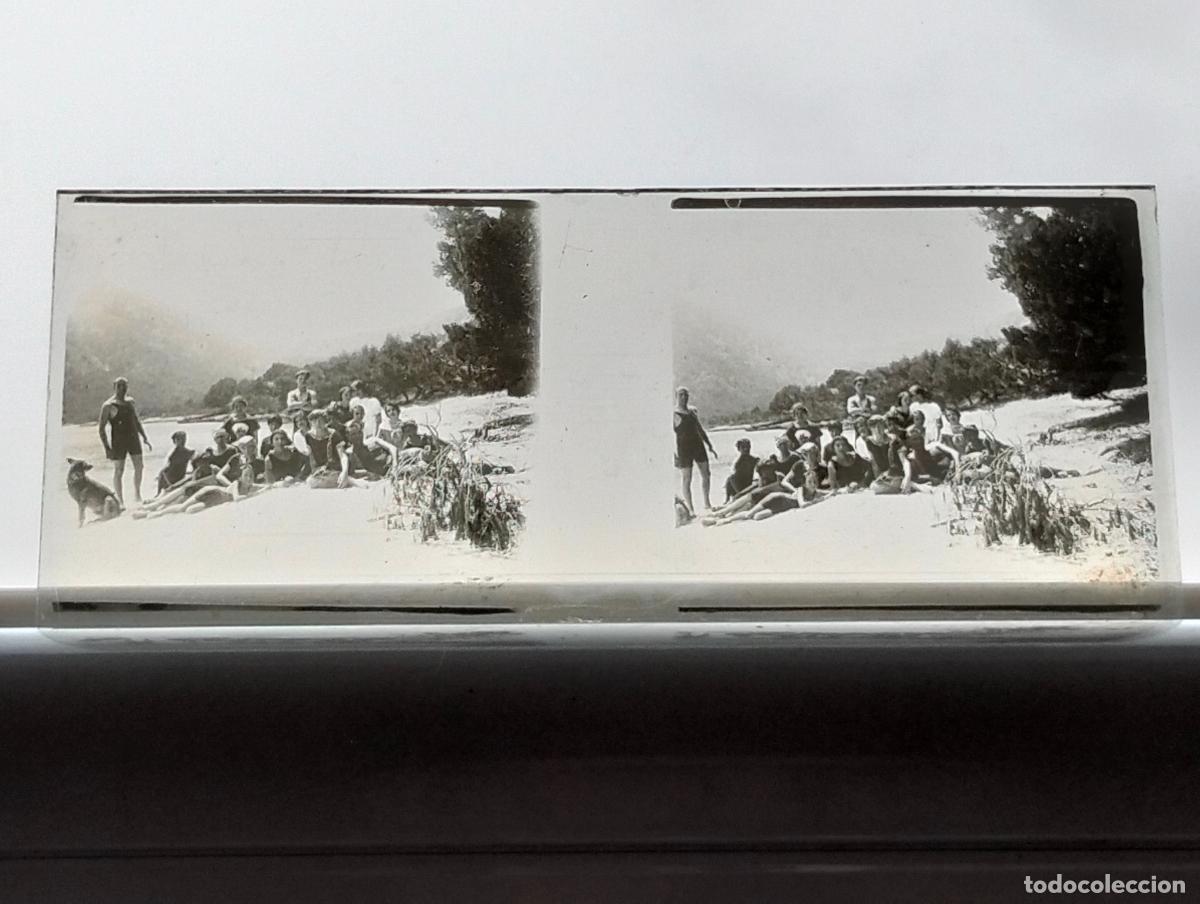 Fotografia antiga: PANTANO DE SAN JUAN MADRID PLACA ESTEREOSCOPICA CRISTAL 4,5 X 10,5 CM