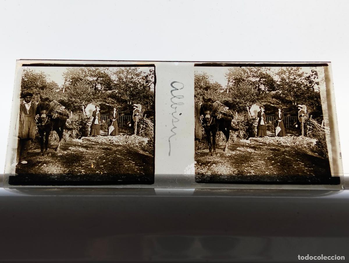 Fotografia antica: ALBIZU SALVATIERRA ALAVA PLACA ESTEREOSCOPICA CRISTAL 4,5 X 10,5 CM