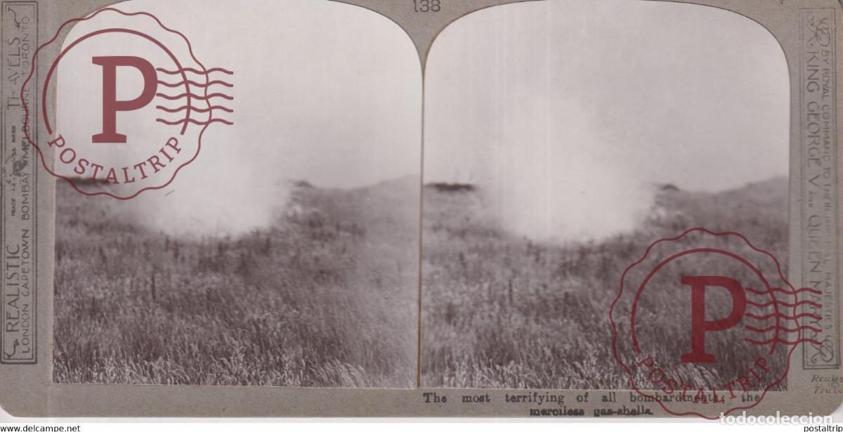 Fotograf&iacute;a antigua: 138 THE MOST TERRIFYING OF ALL BOMBARDMENTS Grand Guerre WW1 ESTEREOSCOPICA ST&Eacute;R&Eacute;OSCOPIQUE. STEREOS