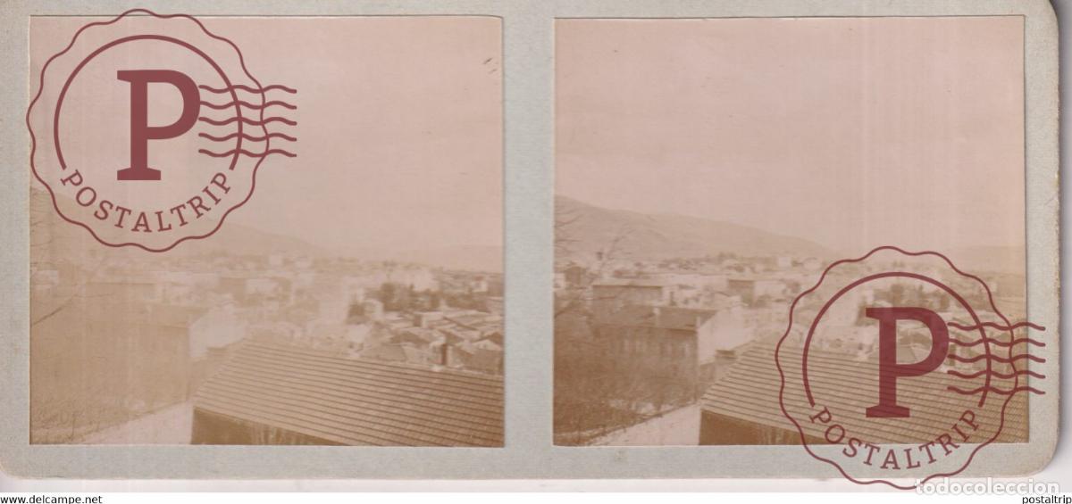 Photographie ancienne: PARTIAL VIEW LANDSCAPE TO IDENTIFY VUE PARTIELLE PAYSAGE ESTEREOSCOPICA ST&Eacute;R&Eacute;OSCOPIQUE STEREOSCOP