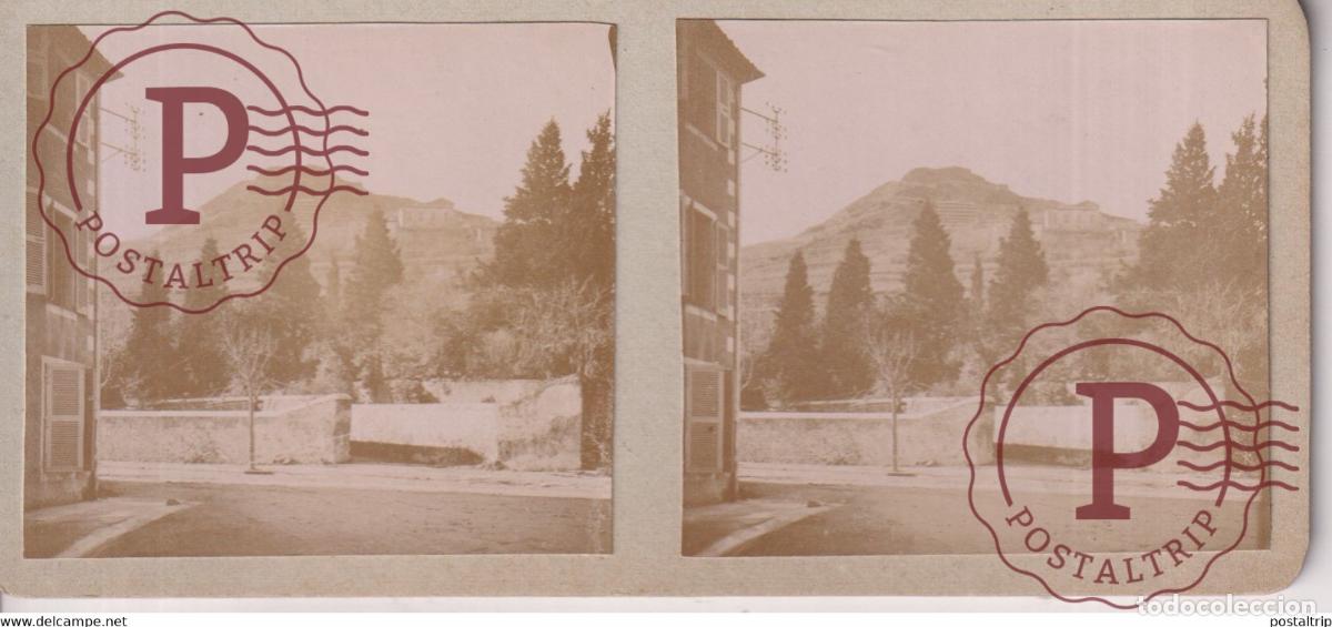 Fotograf&iacute;a antigua: VUE SUR LE JARDIN ET LA MONTAGNE 13*6cm ESTEREOSCOPICA ST&Eacute;R&Eacute;OSCOPIQUE STEREOSCOPIC