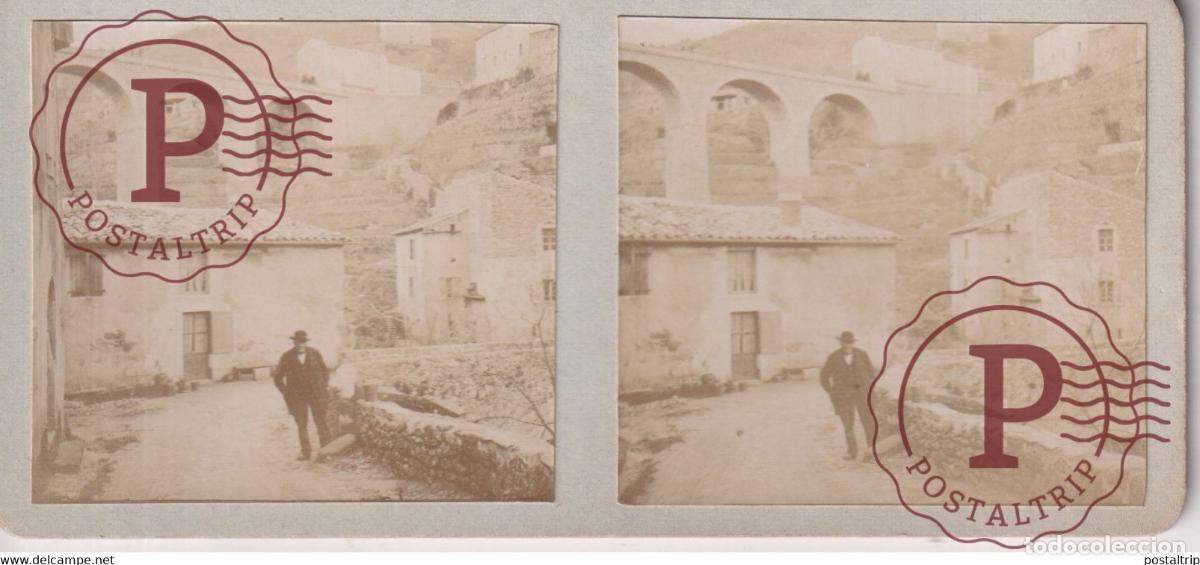 Fotograf&iacute;a antigua: PONT AU MILIEU DE LA VILLE 13*6cm ESTEREOSCOPICA ST&Eacute;R&Eacute;OSCOPIQUE STEREOSCOPIC