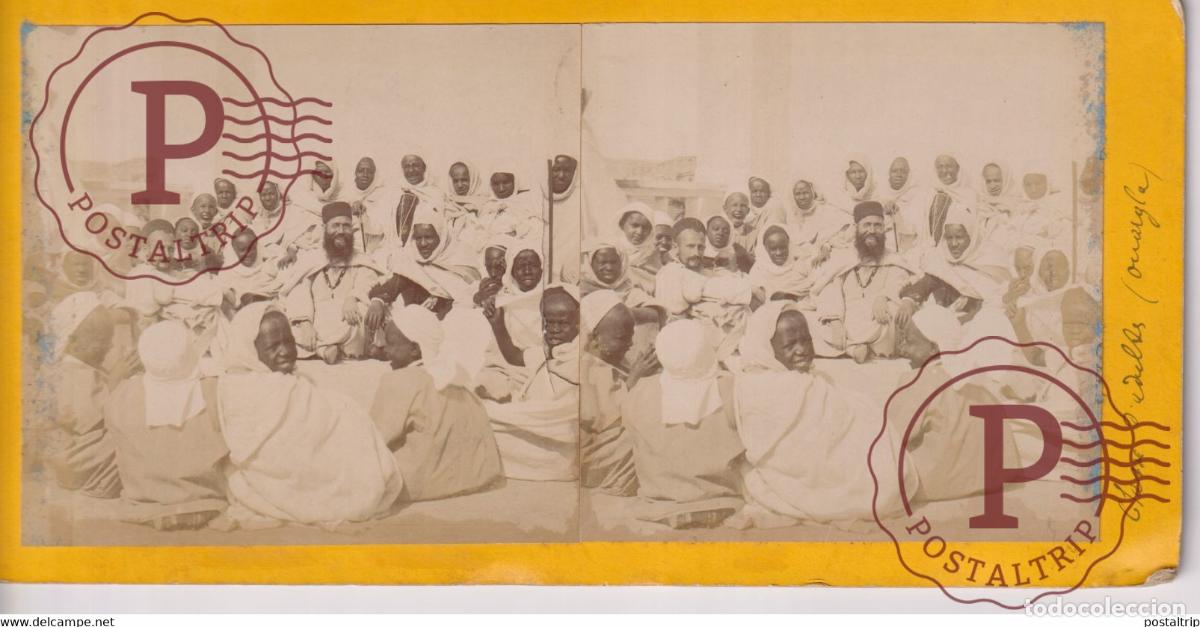 Fotograf&iacute;a antigua: OUARGLA 1 OF THE SIDES DAMAGED 2 PHOTO on 1 CARD 18*9CM AFRICA AFRIQUE ESTEREOSCOPICA ST&Eacute;R&Eacute;OSCOPI