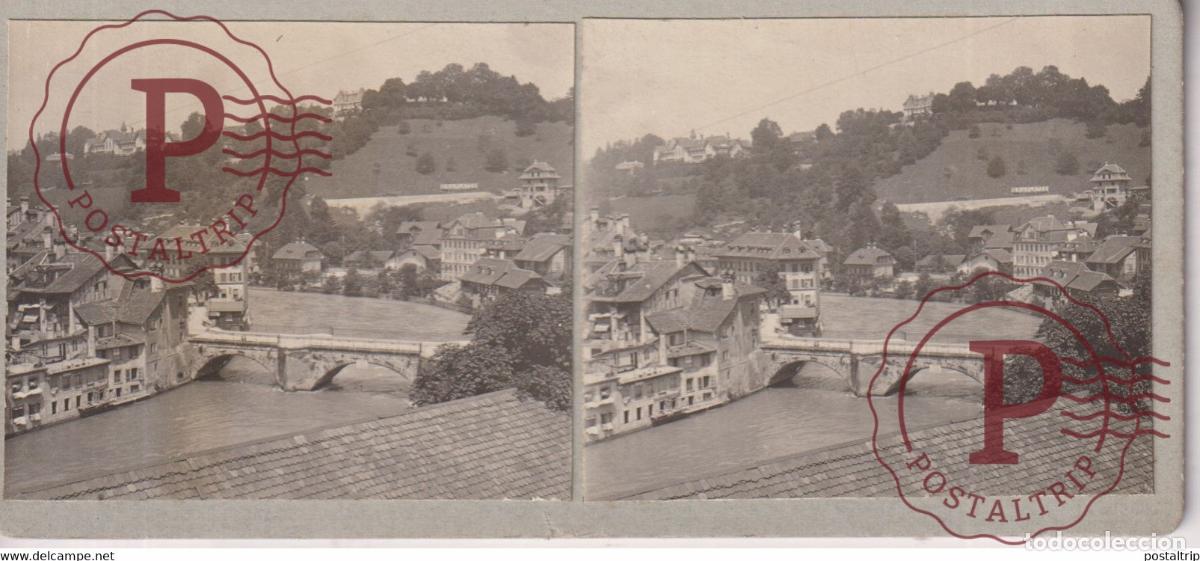 Fotograf&iacute;a antigua: BERNE BERNA SUIZA 13*6cm ESTEREOSCOPICA ST&Eacute;R&Eacute;OSCOPIQUE STEREOSCOPIC