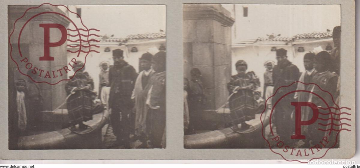 Fotograf&iacute;a antigua: CONSTANTINE LES ENFANTS ET LA SOURCE 13*6cm ESTEREOSCOPICA ST&Eacute;R&Eacute;OSCOPIQUE STEREOSCOPIC