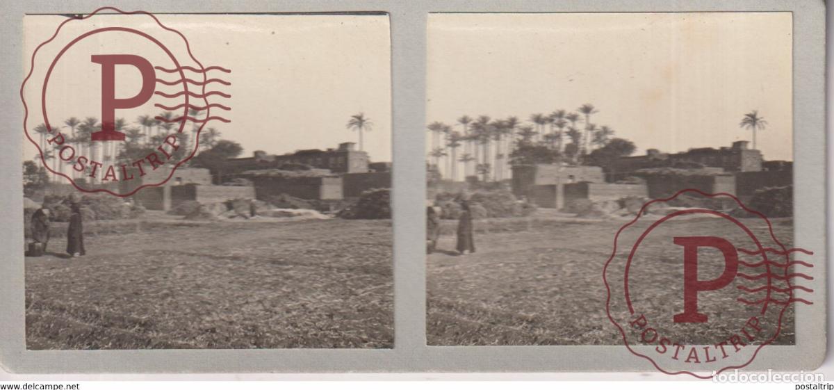 Fotograf&iacute;a antigua: PAYSAGE ARABE 13*6cm ESTEREOSCOPICA ST&Eacute;R&Eacute;OSCOPIQUE STEREOSCOPIC