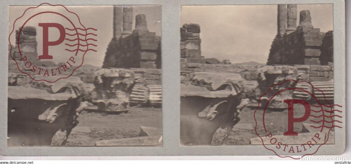Fotograf&iacute;a antigua: VUE SUR LES RUINES 13*6cm ESTEREOSCOPICA ST&Eacute;R&Eacute;OSCOPIQUE STEREOSCOPIC