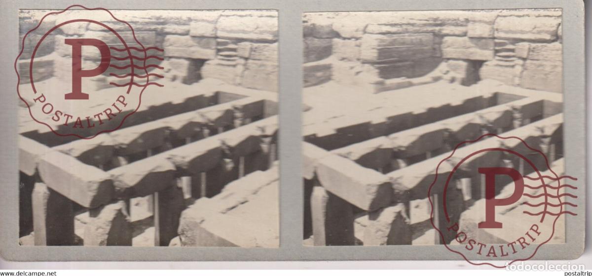 Fotograf&iacute;a antigua: TEMPLE DE SPHINX EGYPTE EGYPT EGIPTO 13*6cm ESTEREOSCOPICA ST&Eacute;R&Eacute;OSCOPIQUE STEREOSCOPIC