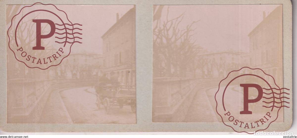 Fotograf&iacute;a antigua: TRANSPORT &Agrave; CHEVAL &Agrave; TRAVERS LA VILLE 13*6cm ESTEREOSCOPICA ST&Eacute;R&Eacute;OSCOPIQUE STEREOSCOPIC