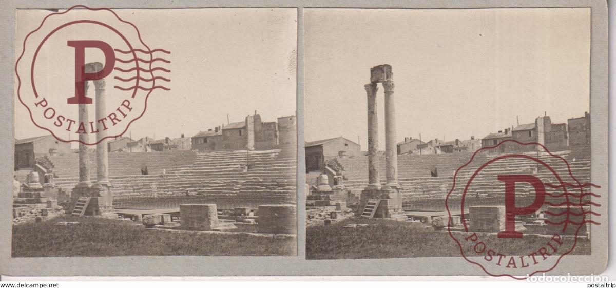 Fotograf&iacute;a antigua: ARLES TH&Egrave;ATRE ANTIQUE FRANCE FRANCIA 13*6cm ESTEREOSCOPICA ST&Eacute;R&Eacute;OSCOPIQUE STEREOSCOPIC