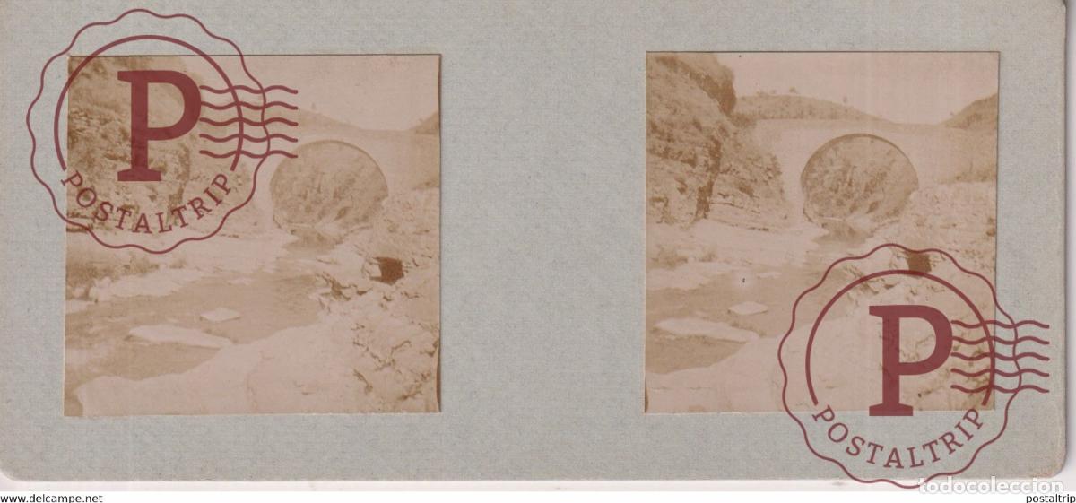 Fotograf&iacute;a antigua: LA RIVI&Egrave;RE ET LE PONT 13*6cm ESTEREOSCOPICA ST&Eacute;R&Eacute;OSCOPIQUE STEREOSCOPIC