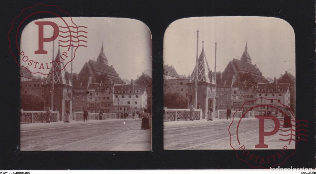 Fotograf&iacute;a antigua: SCHWEIZ SUIZA SUISSE BENLI BRIDGE ? +-17*9CM ESTEREOSCOPICA STEREOSCOPIC francestereo